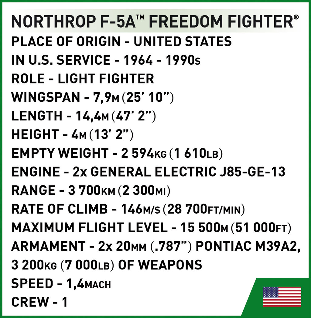 Northrop F-5A Freedom Fighter Jet: Set #2425