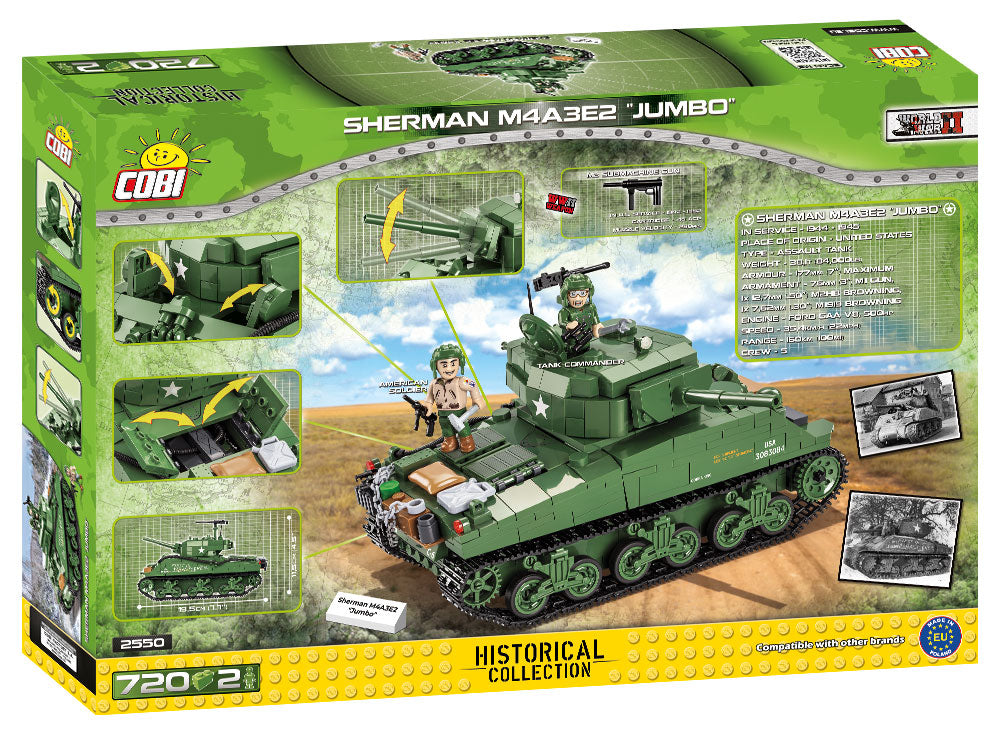 COBI Sherman M4A3E2 "Jumbo" Tank: Set #2550