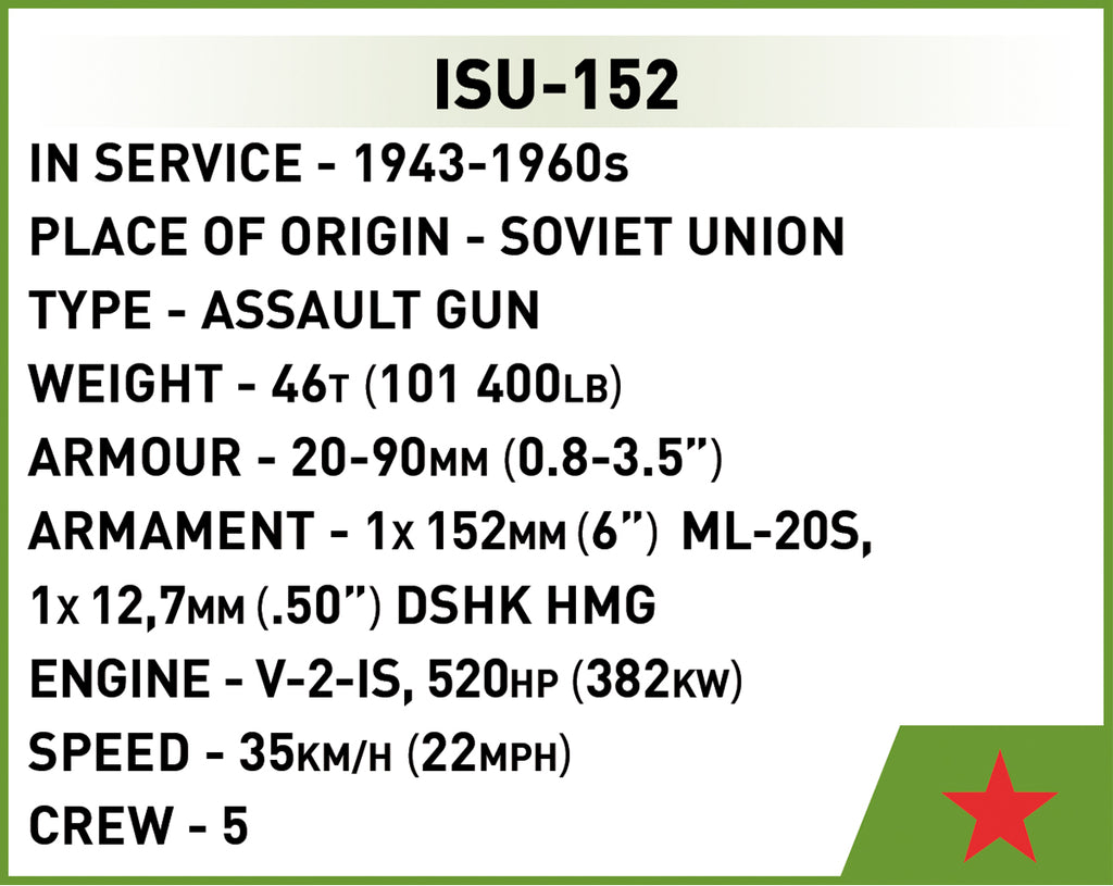 COBI ISU 152 Tank 1:72 Scale: Set #3096