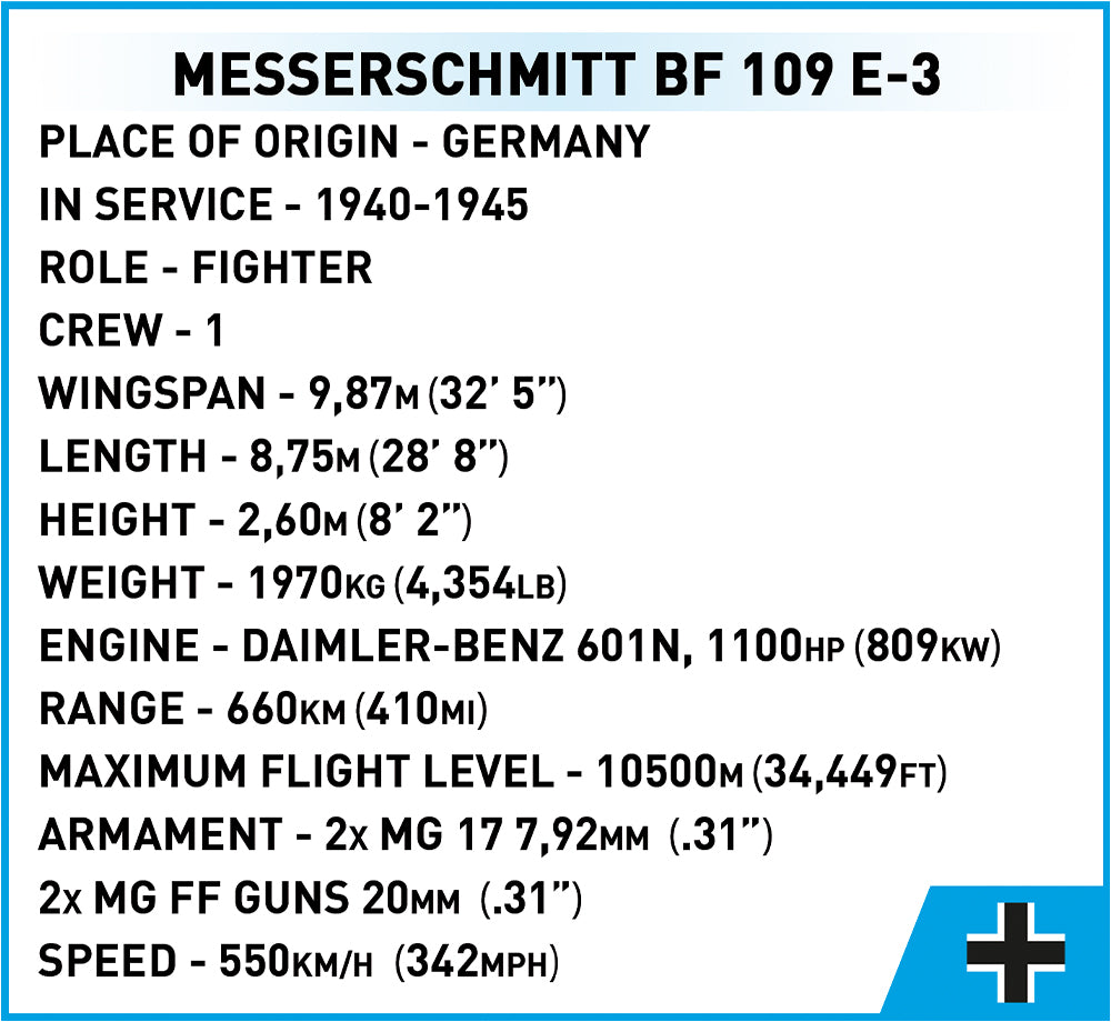 COBI Messerschmitt BF 109 E-3: Set #5727