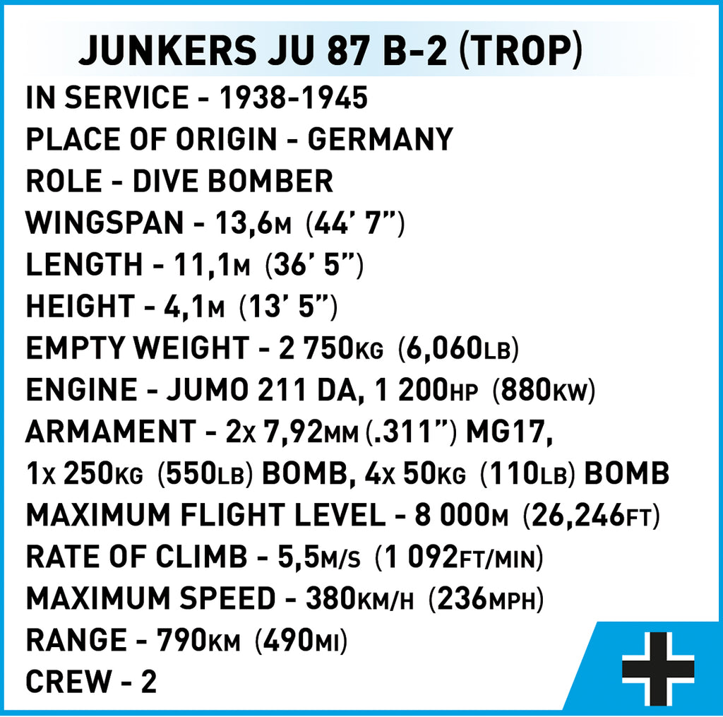 COBI 5748 Stuka Specifications