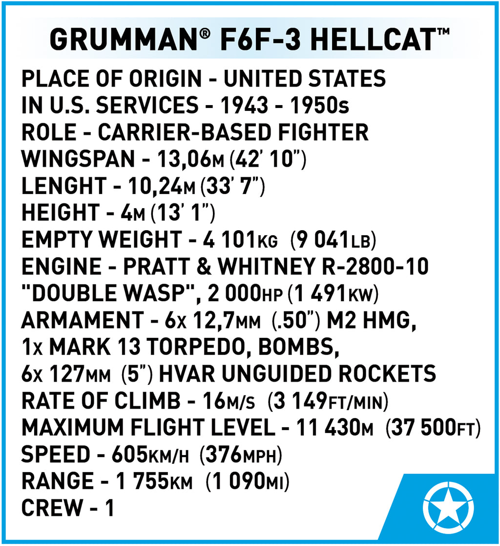 COBI Grumman F6F Hellcat Fighter : Set #5883