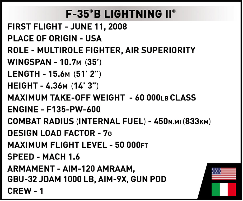 COBI F-35B STOVL Lightning II Fighter Jet: Set #5895