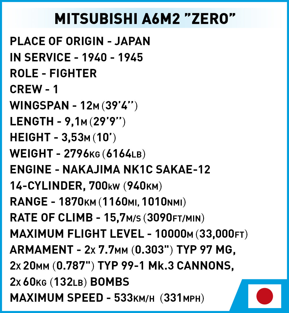 COBI Mitsubishi A6M2 "Zero-Sen" Fighter: Set #5729