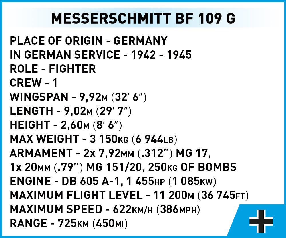 COBI Messerschmitt BF 109 G Fighter : Set #5761