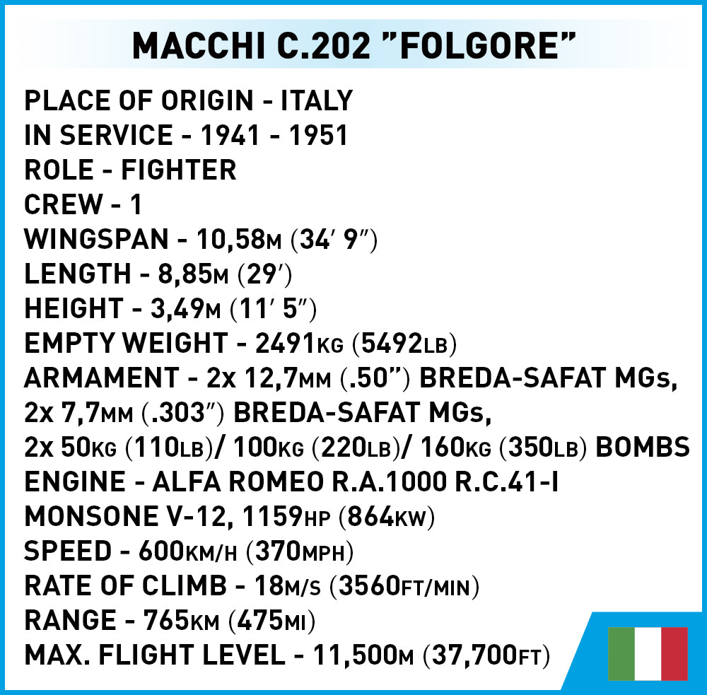 COBI Macchi C.202 "Folgore" Fighter : Set #5760