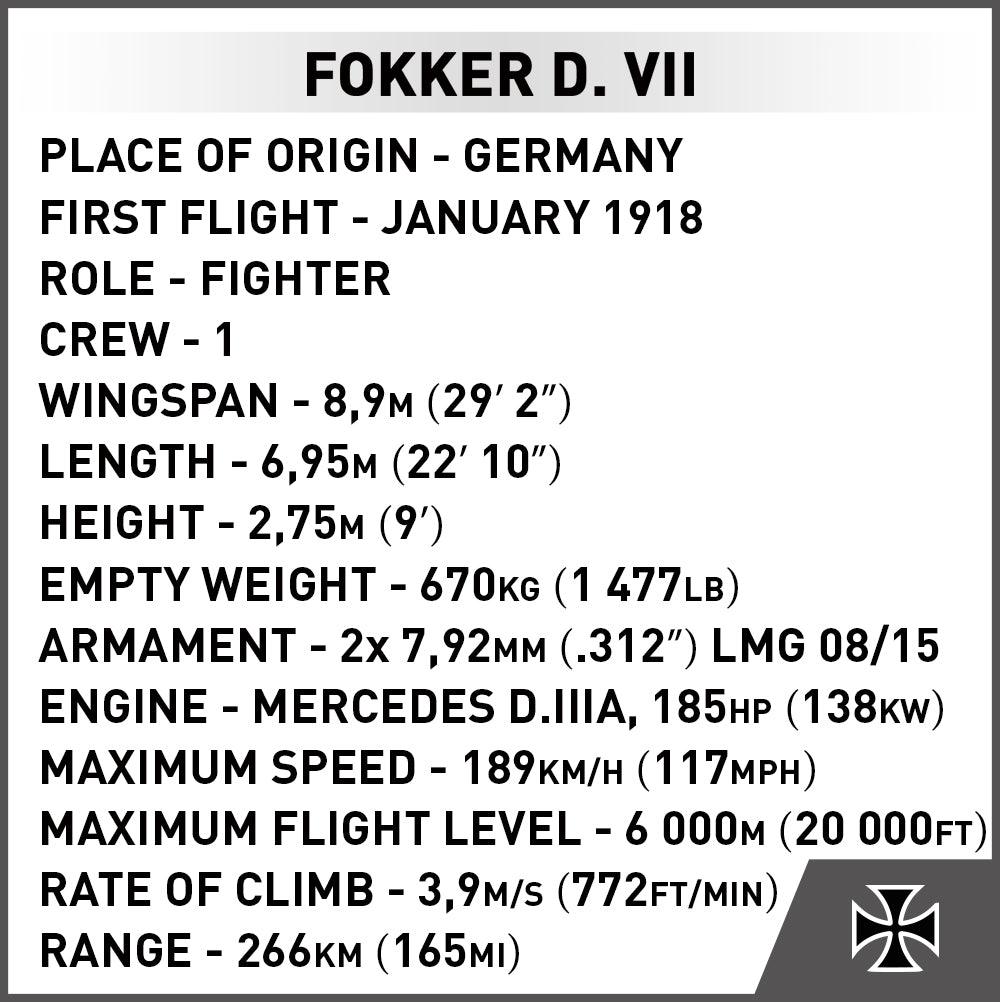 Fokker D. VII Fighter: Set 2994 by COBI