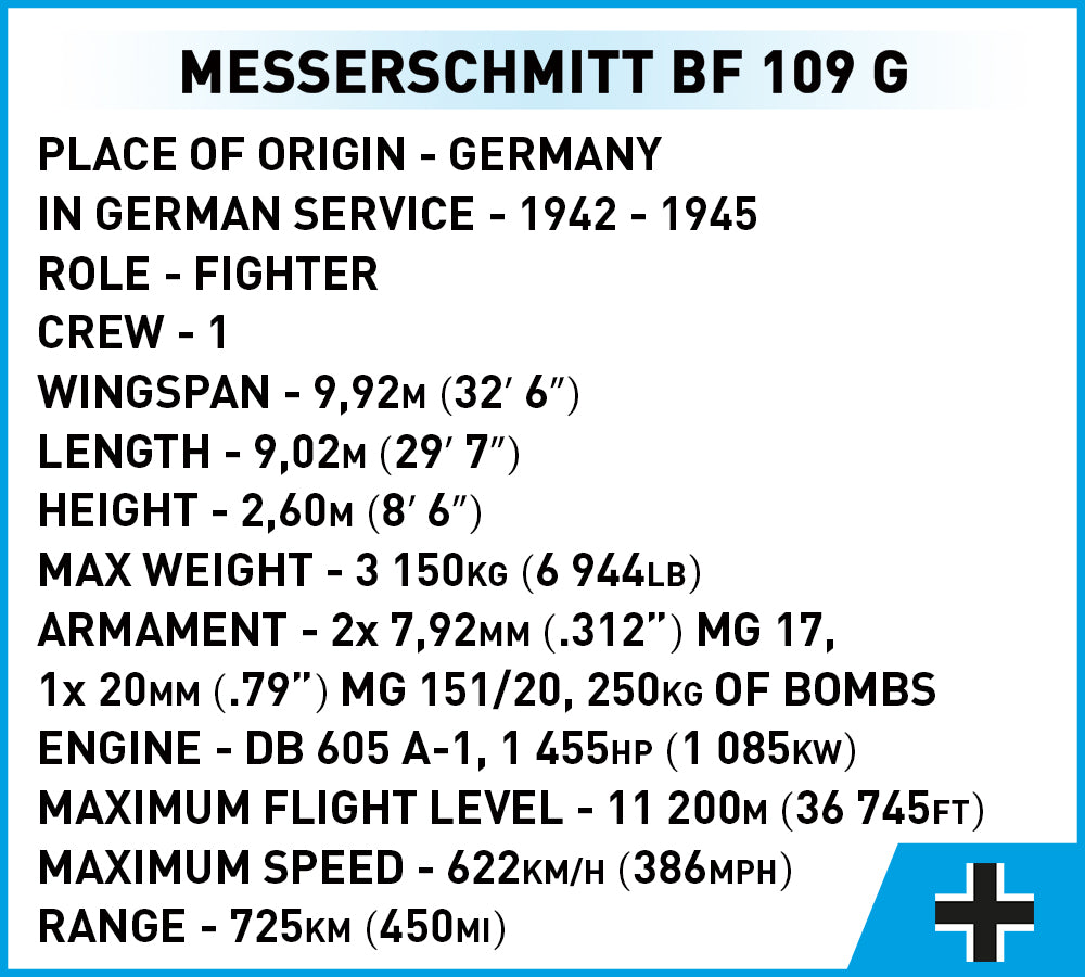 COBI Messerschmitt BF 109 G Fighter : Set #5870